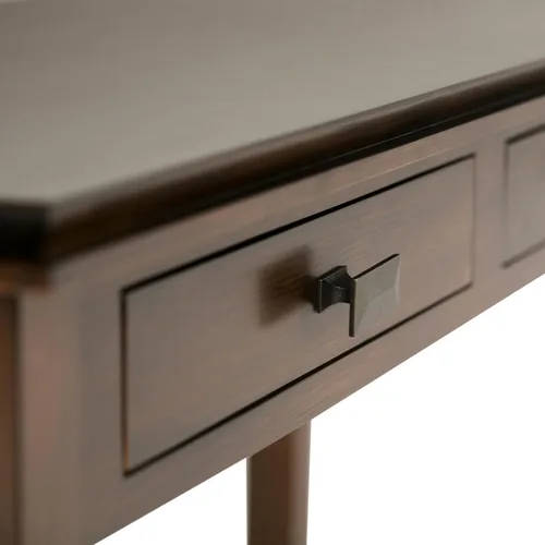 Vista 9 de SIMPLIHOME Mesa consola Artisan – Mesa de sofá de madera maciza de 46 pulgadas de ancho en marrón rojizo, mesa de almacenamiento de transición