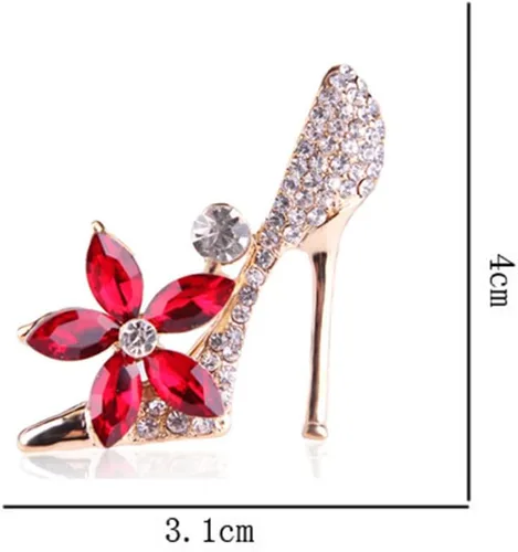 Vista 4 de Delicados tacones altos con diamantes de imitación, broches elegantes de cristal brillante, clásico para fiestas, bailes, banquetes, bodas
