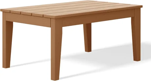 Vista 10 de WestinTrends Malibu - Mesa de centro rectangular de polietileno de alta densidad para exteriores, color negro