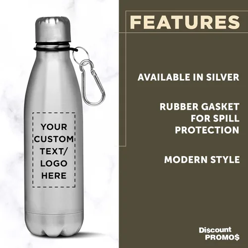 Vista 2 de DISCOUNT PROMOS Botellas de agua personalizadas Bullet Sports 26 oz Set de 10/50/100 paquete personalizado a granel promocional Fitness Drinkware