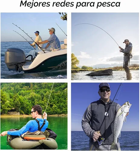 Vista 6 de Fashionwu Red de pesca con mosca, red de pesca para truchas, goma suave para atrapar y liberar con marco de mango de madera, regalos para él