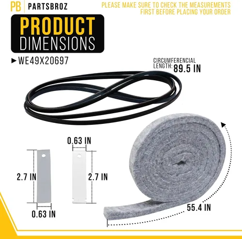 Vista 3 de WE49X20697 Kit de rodamientos de secadora para GE Hotpoint AP5806906