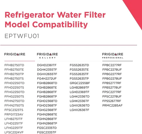 Vista 3 de Frigidaire EPTWFU01 Refrigerator Water Filter Replacement, White