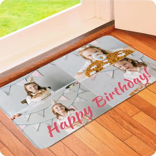Vista 10 de Tapete personalizado para puerta con imagen, logotipo, nombre, texto, antideslizante, lavable, rectangular, personalizable con estampado, tapete