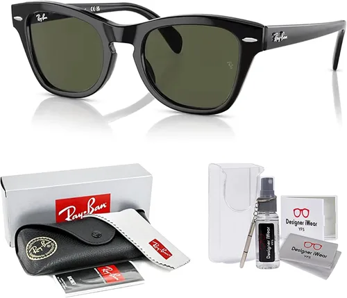 Vista 2 de Ray-Ban RB7070SF - Lentes de sol cuadrados de puente bajo de ajuste asiático para hombres y mujeres + paquete con kit de gafas de diseñador iWear