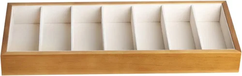 Vista 7 de J JACKCUBE DESIGN JackCubeDesign MK374 - Organizador de exhibición de lentes con 7 compartimentos de madera, Madera clara