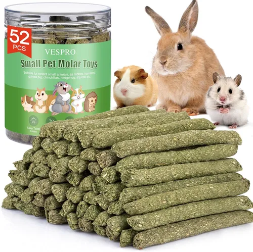 Vista 9 de VESPRO Juguetes de conejo para conejos, juguetes masticables de conejo para dientes, conejito para conejos, cobayas, juguetes para masticar, palitos