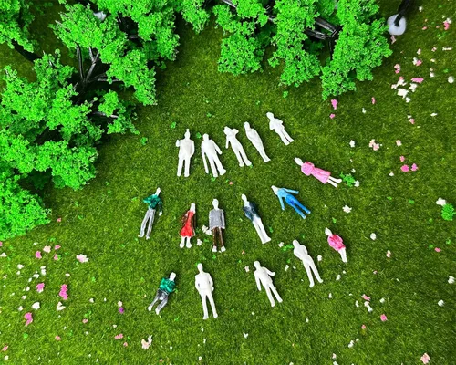 Vista 9 de DS. DISTINCTIVE STYLE 100 mini figuras humanas a escala 1:100, sin pintar, variadas poses en miniatura, para diseño arquitectónico, proyecto