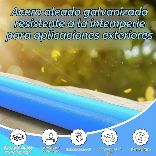 Vista 3 de Gardenature - Cúpula de escalada de 10 pies con hamaca y columpio, gimnasio de jungla al aire libre para niños, estructura de escalada de cúpula Azul