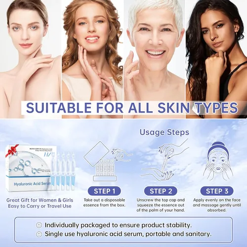 Vista 6 de 30 frascos ultrahidratantes de suero de ácido hialurónico al 5%, tubos de ácido hialurónico, suero de ácido hialurónico Wake Nature Perfection