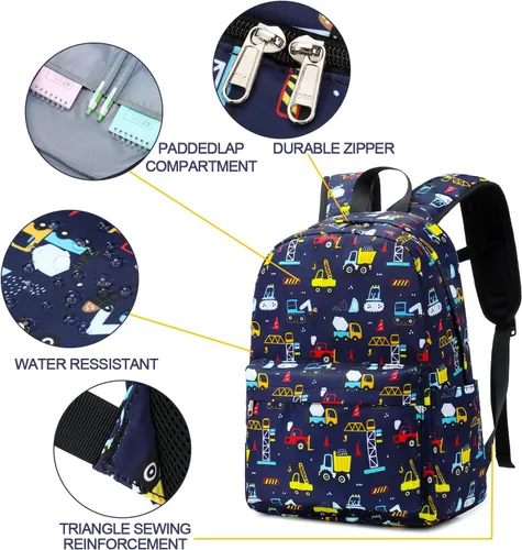 Vista 2 de Aimeen Mochila para niñas, mochilas para niños pequeños, Varios colores, Coches azules