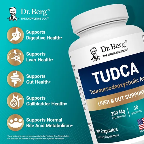 Vista 3 de Dr. Berg Suplemento TUDCA (ácido tauroursodeoxycólico) - Fórmula Poderosa para la Salud del Hígado, Flujo Biliar, Apoyo a la Vesícula Biliar y Salud