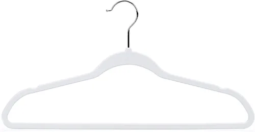 Vista 9 de Quality Hangers Paquete de 50 perchas de plástico no aterciopeladas para ropa, juego de perchas resistentes, armario que ahorra espacio con gancho