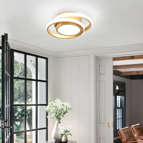 Vista 7 de CANEOE Lámpara de Techo LED Pequeña y Moderna, Dorada Redonda, Accesorios de Luz de Pasillo para Techos, Lámparas de Techo Interiores para Pasillo