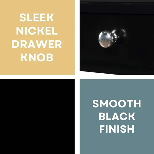Vista 6 de Convenience Concepts French Country No Tools - Mesa de silla, color negro