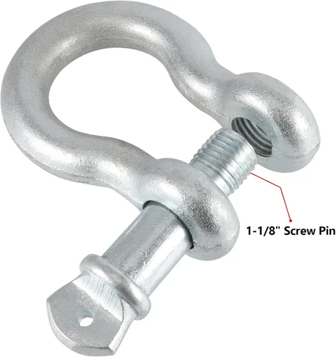 Vista 3 de JOIKIT Límite de carga de grillete de anillo en D de 1-1/8 pulgadas, 9.5 toneladas/20944 libras, grillete de arco resistente para ancla, remolque