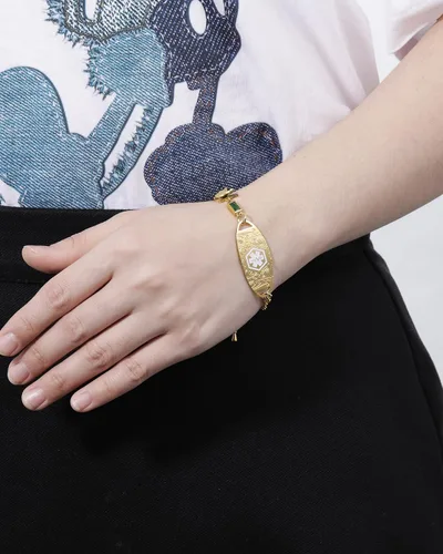 Vista 2 de JUST MEET YOU Pulseras de alerta médica para mujeres y niñas, pulseras de identificación médica de acero inoxidable personalizadas para mujeres