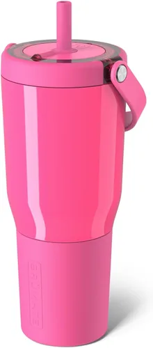 Vista 10 de BrüMate Resa - Vaso de viaje 100% a prueba de fugas de 25 onzas con asa y pajilla, popote SoftSip flexible, funda de silicona para mayor