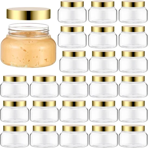 Vista 15 de Mumufy 60 tarros de plástico con tapas, recipientes redondos vacíos de viaje para cremas, tarros cosméticos recargables para lociones, exfoliante