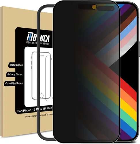 Vista 7 de Mothca Protector de pantalla mate de privacidad para iPhone 14 Pro Max de 6.7 pulgadas con pegatina de alineación, vidrio templado antiespía