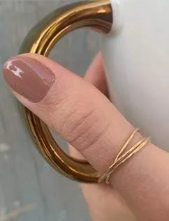 Vista 2 de Anillo rodante para ansiedad, relleno de oro de 14 quilates, triple entretejido, anillo de tres hebras para dedo o pulgar Tamaños 7 - 11 Fabricado
