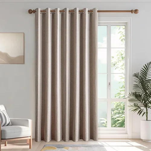 Vista 31 de IGEMAEVE Cortinas opacas para dormitorio con ojales, beige, 52 pulgadas