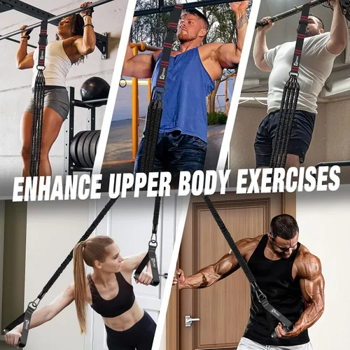 Vista 8 de Pull Up Assistance Bands Set, 300 lbs Max Heavy Duty Resistance Bands with Adjustable Strap, Non-Slip Handle & Door Anchor, Full Body Strength