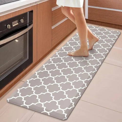 Vista 88 de WISELIFE Tapete de cocina acolchado antifatiga, 17.3 x 28 pulgadas, antideslizante, resistente, de PVC, ergonómico, impermeable, cómodo