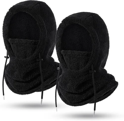 Vista 23 de Ski Mask Balalclava Windproof Face Mask Warm Fleece Neck Cover for Cold Weather Helmet Hood for Men & Women A01-negro
