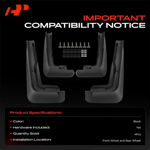 Vista 3 de A-Premium 4 unidades de guardabarros compatibles con Mini Cooper 2022 Convertible/Hatchback delantero y trasero for Mini Cooper 2022, No Drilling