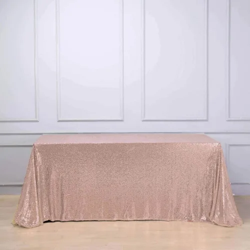 Vista 14 de Tableclothsfactory Luxury Collection Duchess - Mantel rectangular de lentejuelas, 60 x 126 pulgadas, color plateado