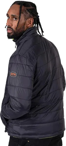 Vista 13 de Pioneer Hi Vis - Chaqueta impermeable de seguridad 2 en 1 para hombres y mujeres, se invierte a un acolchado negro, equipo impermeable reflectante