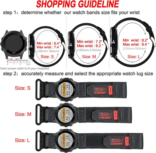 Vista 3 de Compatible con la Correa de Reloj Garmin, Correa Deportiva de Nylon Super Resistente con Diseño de Bucle Tejido
