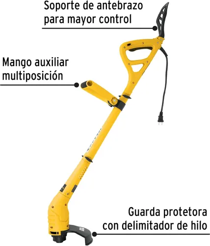 Vista 2 de Desbrozadora eléctrica, 300 W, 9 'corte de mango'D', Pretul