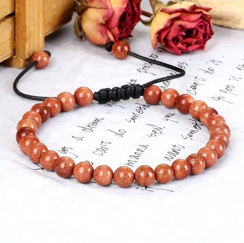 Vista 3 de TTNDstore - Pulsera y brazalete de piedra arenisca natural de 0.23 pulgadas (0.236in), color azul y verde, cuentas de cuarzo trenzadas para mujeres