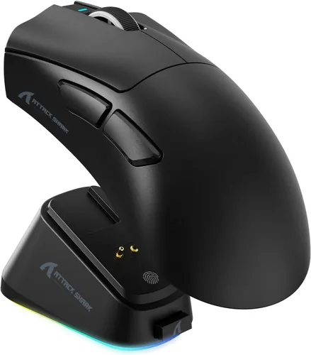 Vista 12 de ATTACK SHARK V3 PRO - Ratón inalámbrico para juegos de deportes electrónicos con base de carga magnética: 2.19 oz ligero, sondeo 1K, sensor