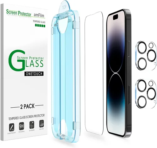 Vista 14 de amFilm OneTouch Protector de pantalla de vidrio para iPhone 11 Pro (5.8 pulgadas) con kit de fácil instalación, vidrio templado, paquete de 2