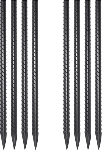 Vista 15 de VVOKGO Estacas de refuerzo de 12 pulgadas de metal con puntas en espiral para asfalto (16 piezas), anclajes galvanizados de 1/2 pulgada de diámetro