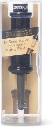 Vista 3 de Cork Pops Abridor de Botella de Vino Original Negro de 6.5 Pulgadas