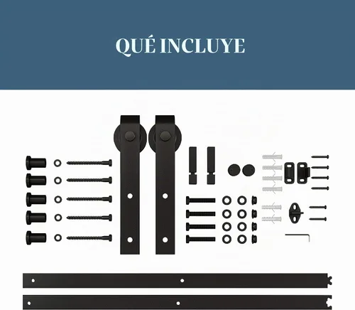 Vista 6 de National Hardware Kit clásico para puerta de granero interior, 72 pulgadas Mate negro