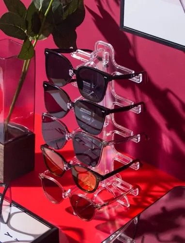 Vista 5 de Ausalivan 8 Slot Glasses Organizer Case,Sunglass Storage Box,Sunglasses Display Tray,5 Tier Eyeglass Holder Stand
