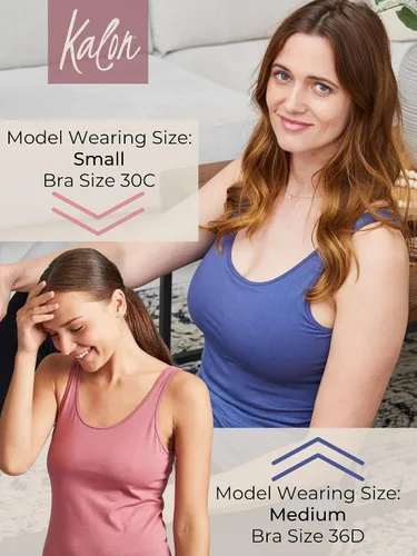 Vista 2 de Kalon Paquete de 4 camisetas sin mangas para mujer con diseño moderno y pechugona