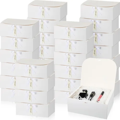 Vista 8 de Maxcheck Juego de 36 cajas doradas para propuesta de dama de honor, cajas de regalo doradas con tapas de 10 x 8 x 4 pulgadas con cinta