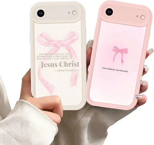 Vista 92 de Paquete de 2 fundas protectoras para iPhone 8 Plus/7 Plus de 5.5 pulgadas con collage de versículos bíblicos de Jesús para mujeres y niñas, diseño