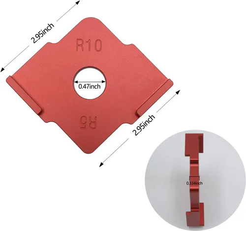 Vista 2 de Evwoge - Juego de 3 plantillas para router radio, aleación de aluminio, esquinas de radio R5 R10 R15 R20 R25 R30