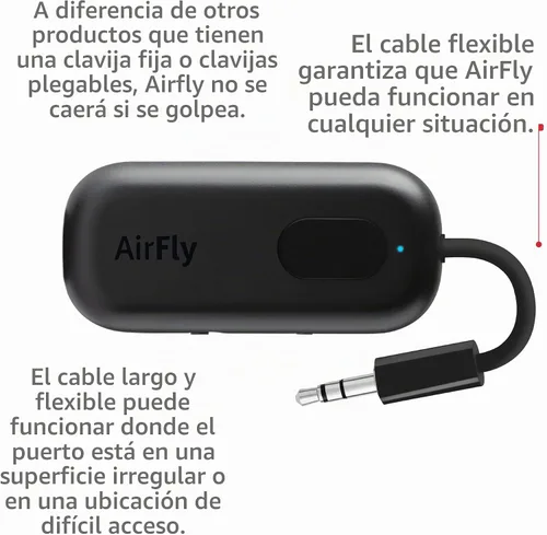 Vista 6 de Twelve South AirFly Pro, transmisor de audio inalámbrico Bluetooth, negro