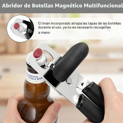 Vista 6 de Beneno - Abrelatas y abrebotellas magnético de alta resistencia, color negro