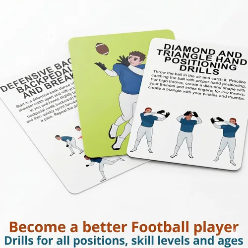 Vista 2 de Puredrop Equipo de Entrenamiento de Fútbol Americano Tarjetas de Entrenador de Ayuda Excelentes Ejercicios de Entrenamiento para Ejercicios