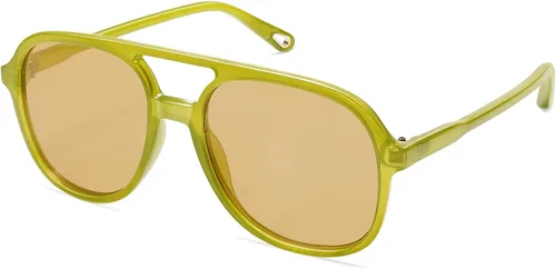 Vista 18 de SOJOS Gafas de sol de aviador polarizadas retro para mujer SJ2174 Tortuga ámbar/marrón
