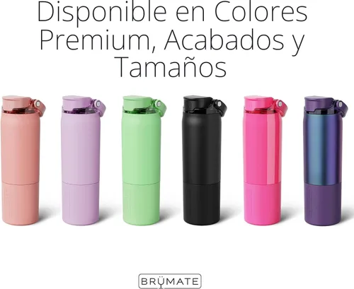 Vista 2 de BrüMate Rise - Botella de agua de 25 onzas con pajita de silicona cubierta 100 % a prueba de fugas, botella de agua de acero inoxidable aislada